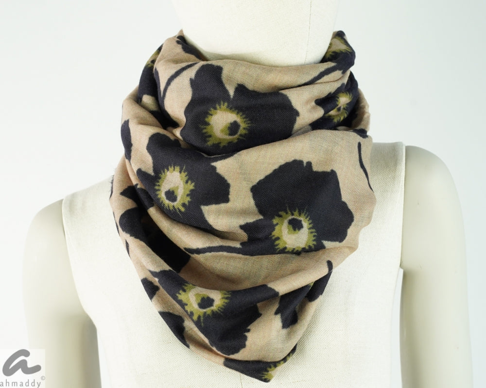 Ahmaddy Tuch Mohn aus Wolle & Seide