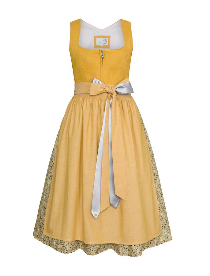 Melega Alpenfee Dirndl Eilin in gelb