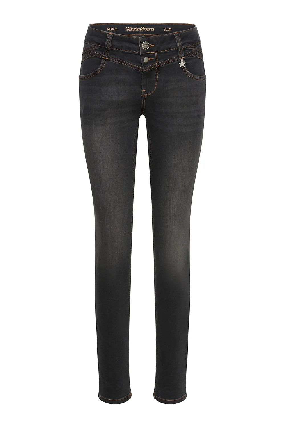 Glücksstern Jeans Merle Slim in Granitgrau