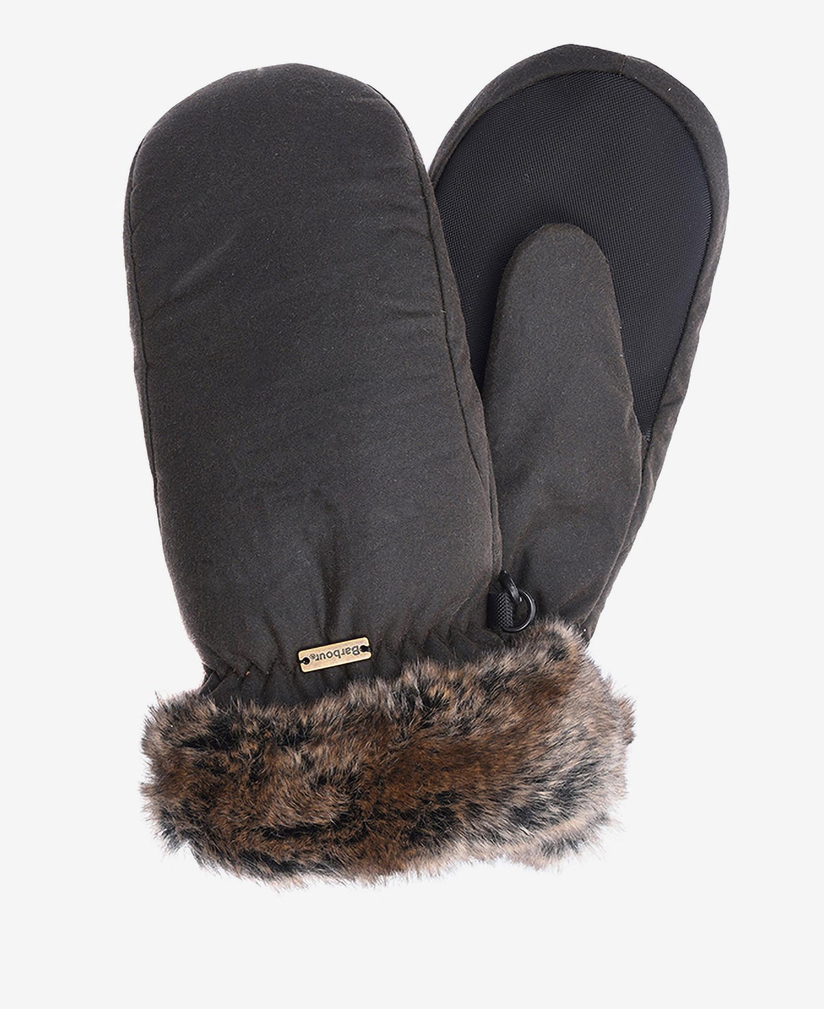 Barbour Wax Fäustling mit Fellbesatz