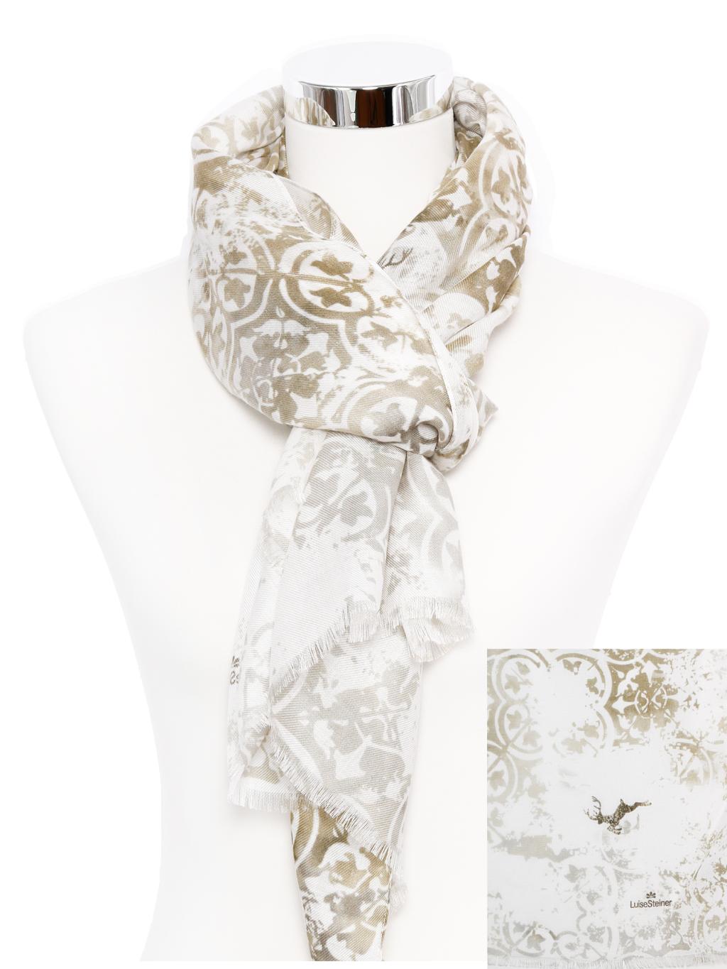 Luise Steiner Tuch mit Ornament und Hirschmuster