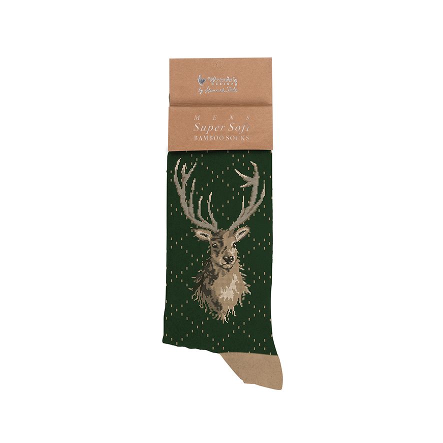 Wrendale  Herren - Socken "Portrait of a stag" mit Hirsch