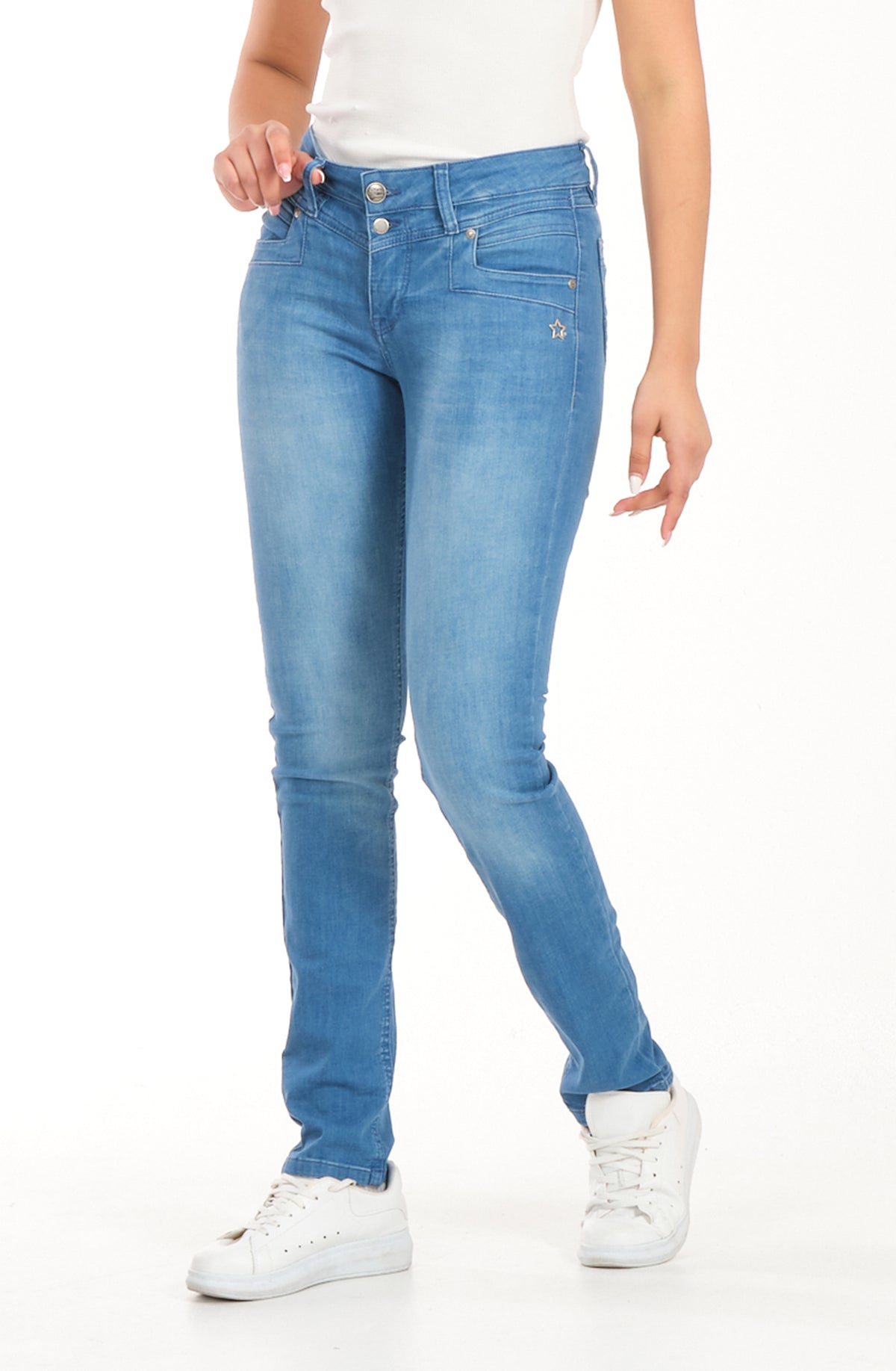 Glücksstern Jeans Merle naturblau