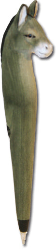 Handgeschnitzter Holzkuli Esel