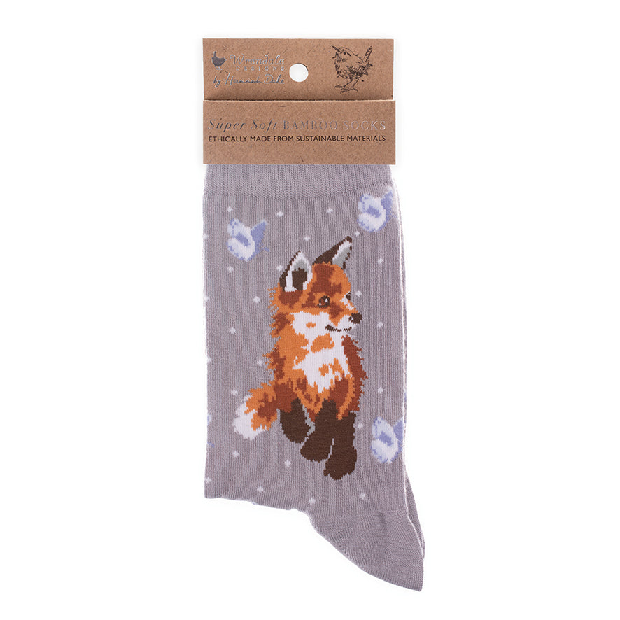 Wrendale Socken "Born to be Wild" mit Fuchs