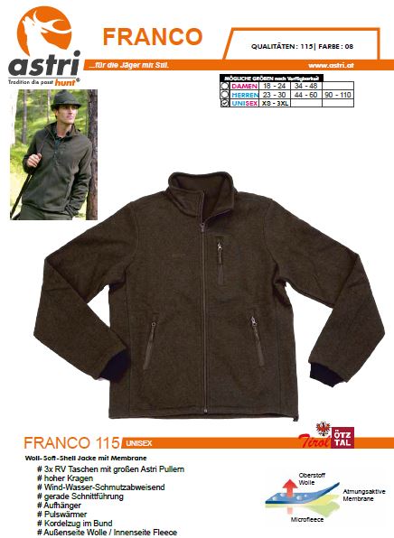 Astri FRANCO Woll-Wind-Fleece