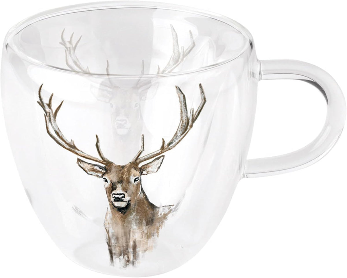 Glas-Tasse 'Antlers' - Hirsch