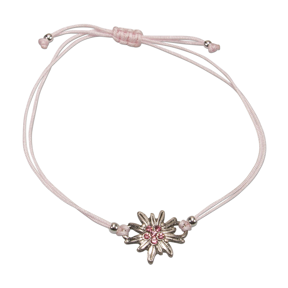 Alpenflüstern Armband-Set Strass-Edelweiß und Trachtenherz
