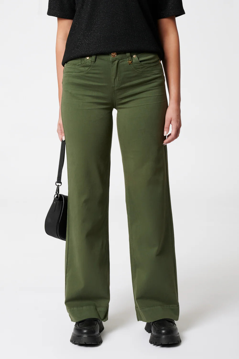Glücksstern Jeans Clara Bea FLARED grüngold
