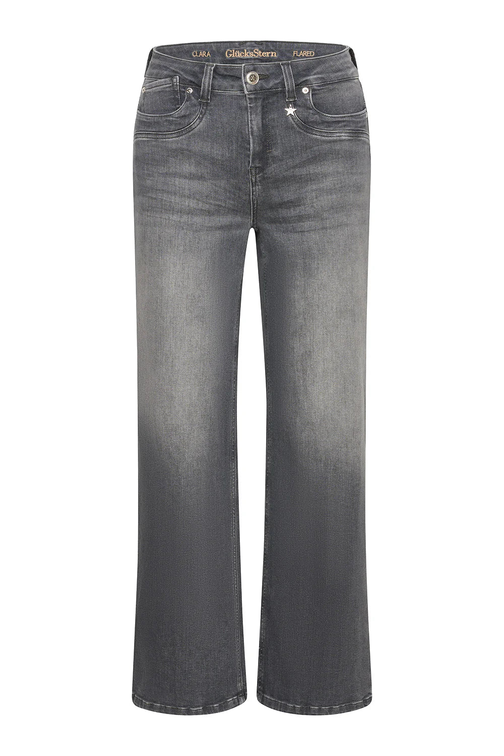 Glücksstern Jeans Clara Bea Flared in Edelgrau