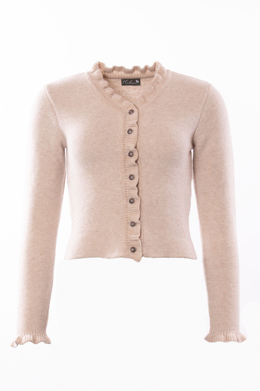 Huber Strickjacke Meri mit Rüschenkragen