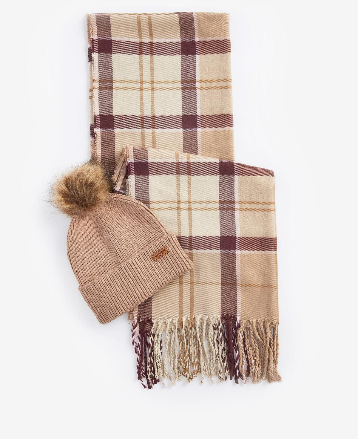 Barbour Geschenkbox Dover Beanie & Hailes Rot/Beige