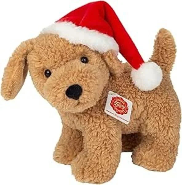 Kuscheltier Hund mit Weihnachtsmütze