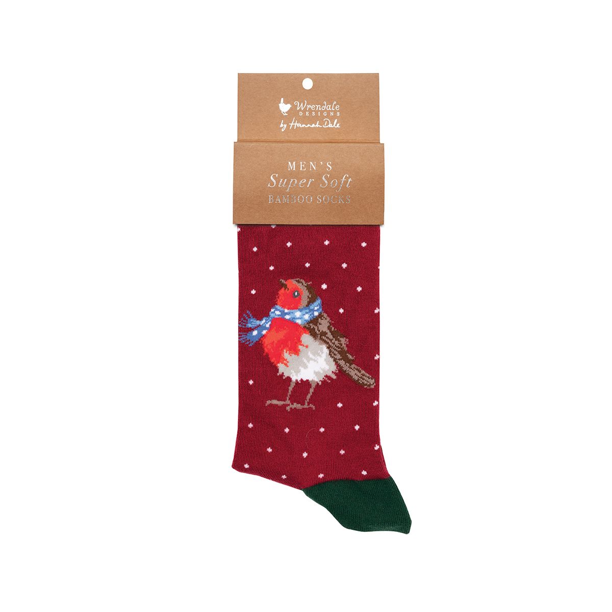 Wrendale Socken "Season's Tweetings" mit Rotkehlchen im Winter