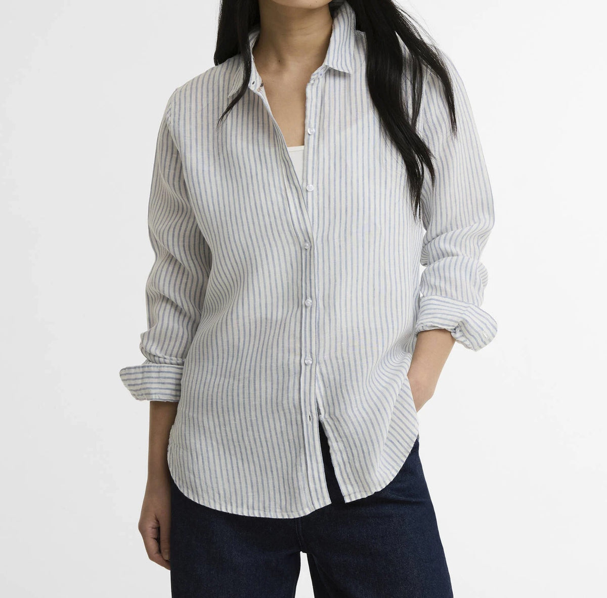 Barbour Bluse Marine fein gestreift