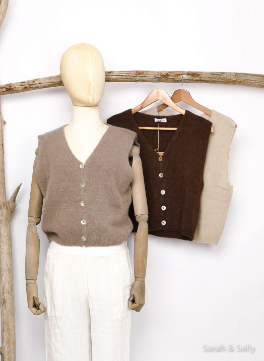 Alpaka Strick Weste Damen