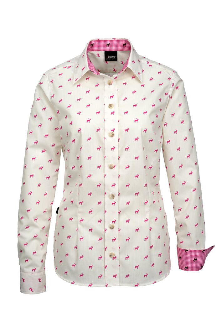Skogen Damen Bluse Hirsch pink