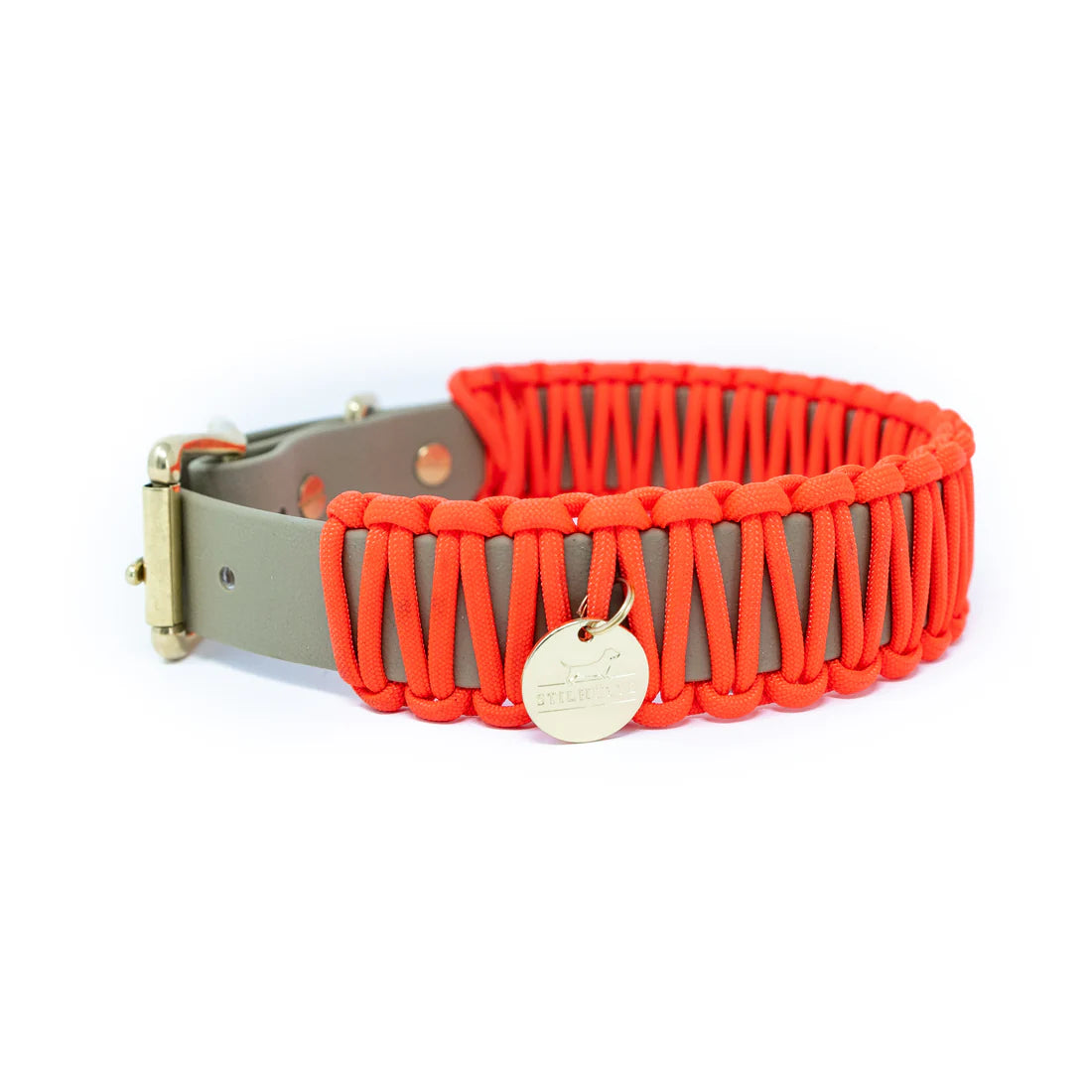 Stilhütte Halsband Biothane Paracord 'beige/orange'
