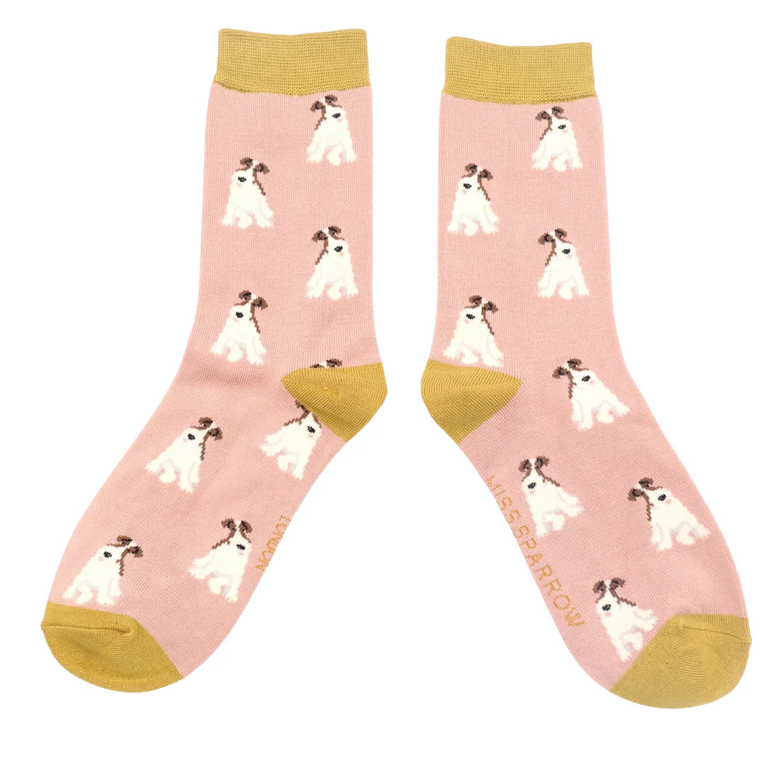 Damen Motivsocken mit Fox Terrier