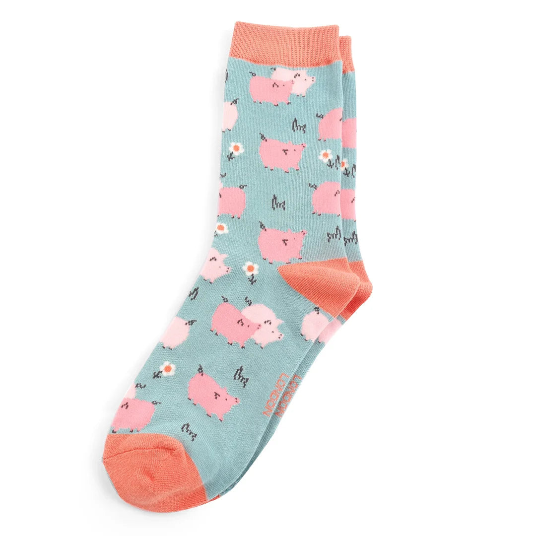 Damen Motivsocken mit Schweinchen