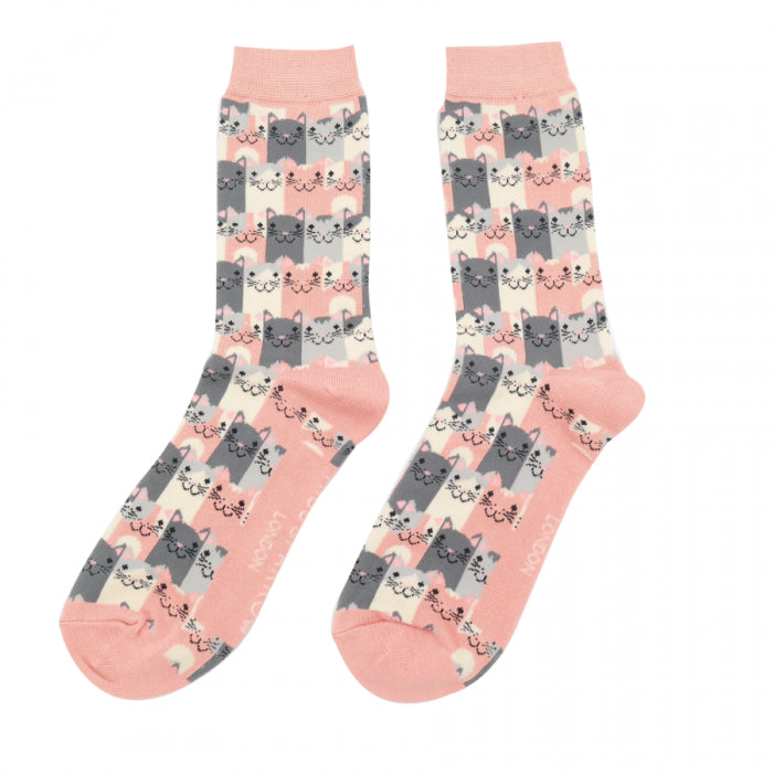 Damen Motivsocken mit Katzen