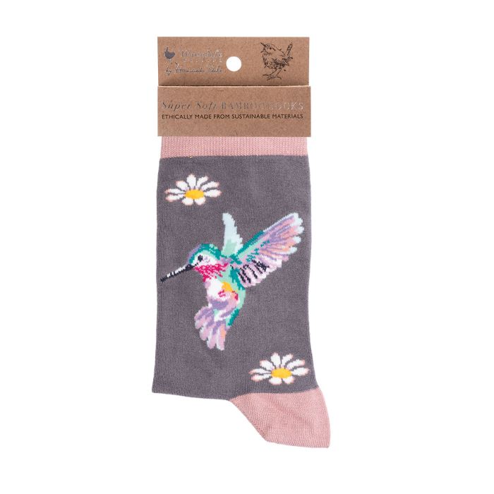 Wrendale Socken "Wisteria Wishes" mit Kolibri