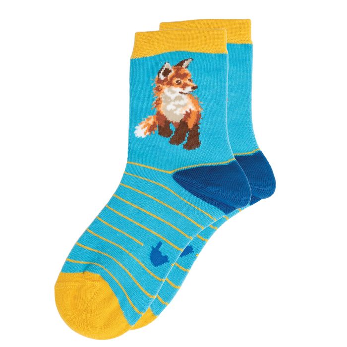 Wrendale Kinder Socken "Born to be wild" mit Fuchs